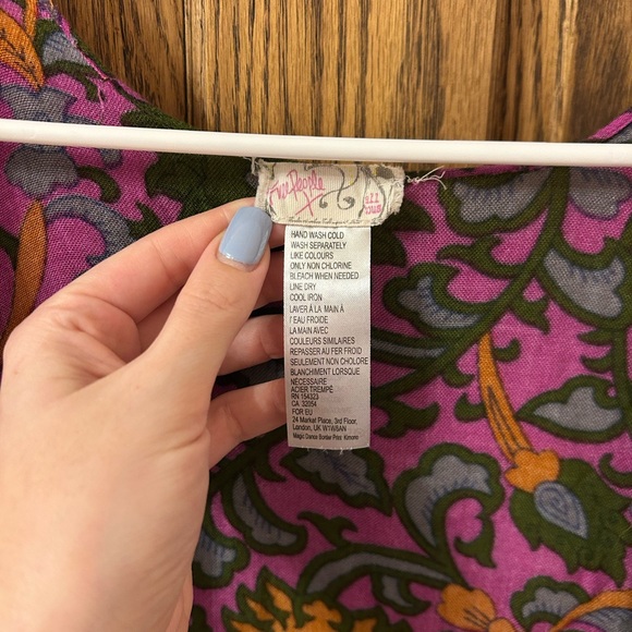 Free People Magic Dance Duster Kimono Vibrant Pink Magenta Patterned One Size - Picture 7 of 9